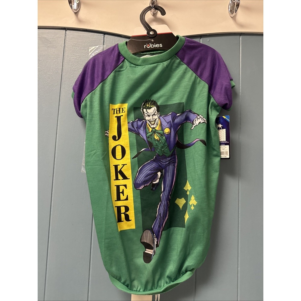 Rubies Fetch for Pets Batman The Joker Dog T‎ Shirt Size Large With medium Wig